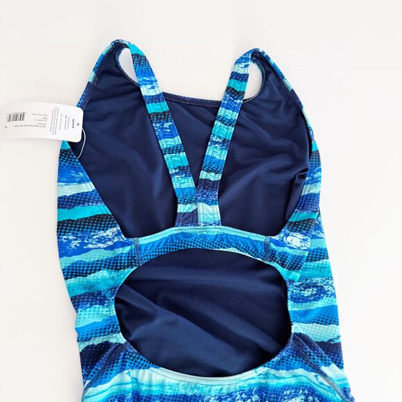 [Sporti] Wide Strap Blue Deepwater Racerback Competition Swimsuit NWT Size 40 - Picture 6 of 13